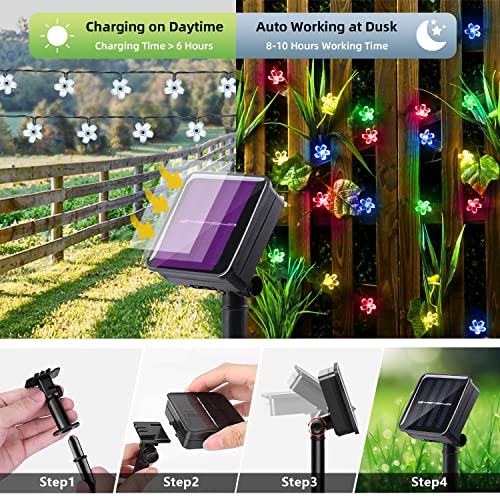 Waterproof Solar Flower Christmas String Fairy Lights