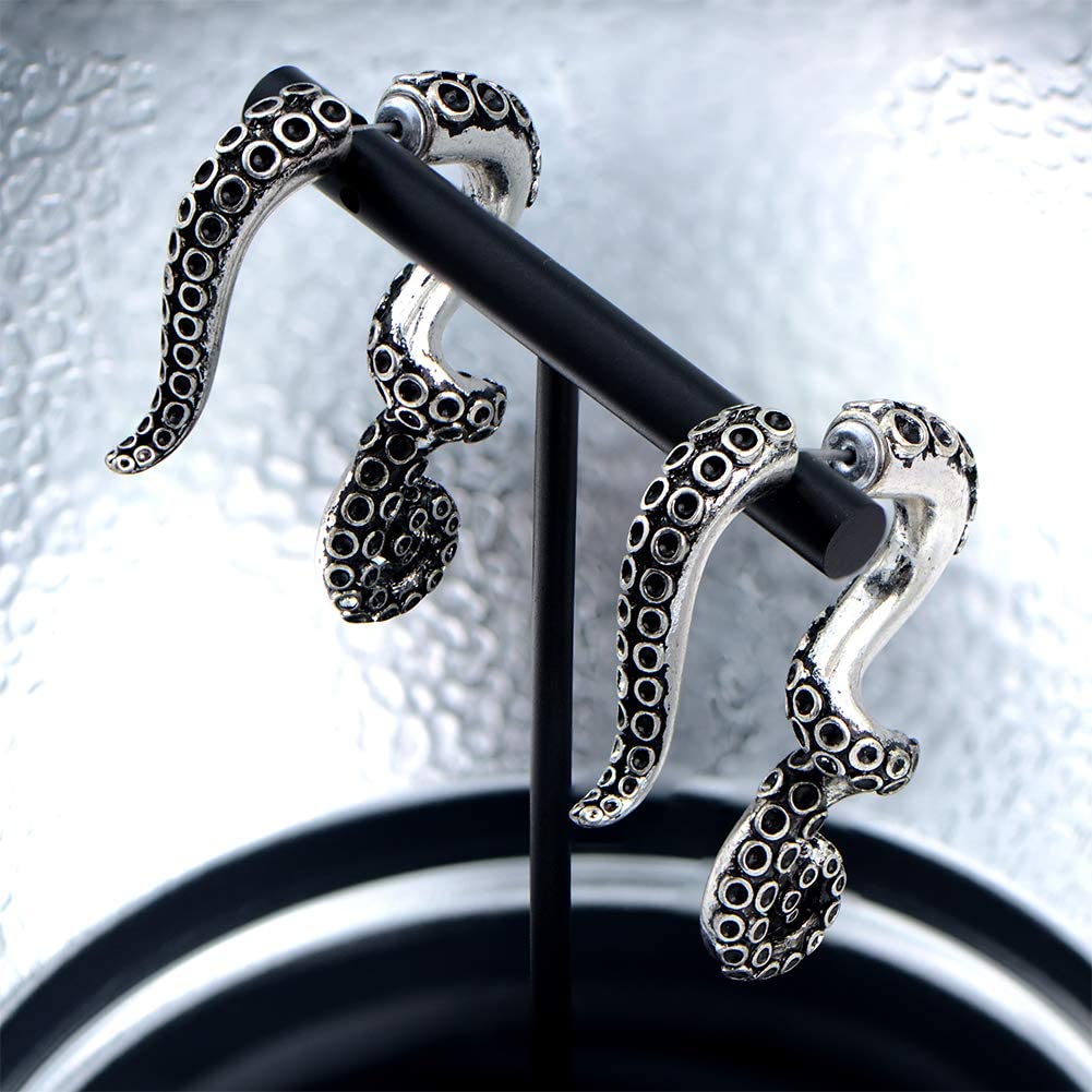 2PCS Lobe Earrings 18G Burn Silver Spiral for Men/Women