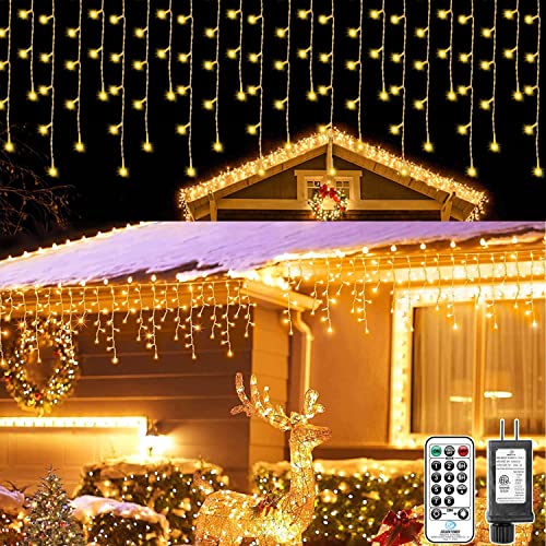 33FT 400 LED Icicle Christmas Lights 64 Drops w/ Remote