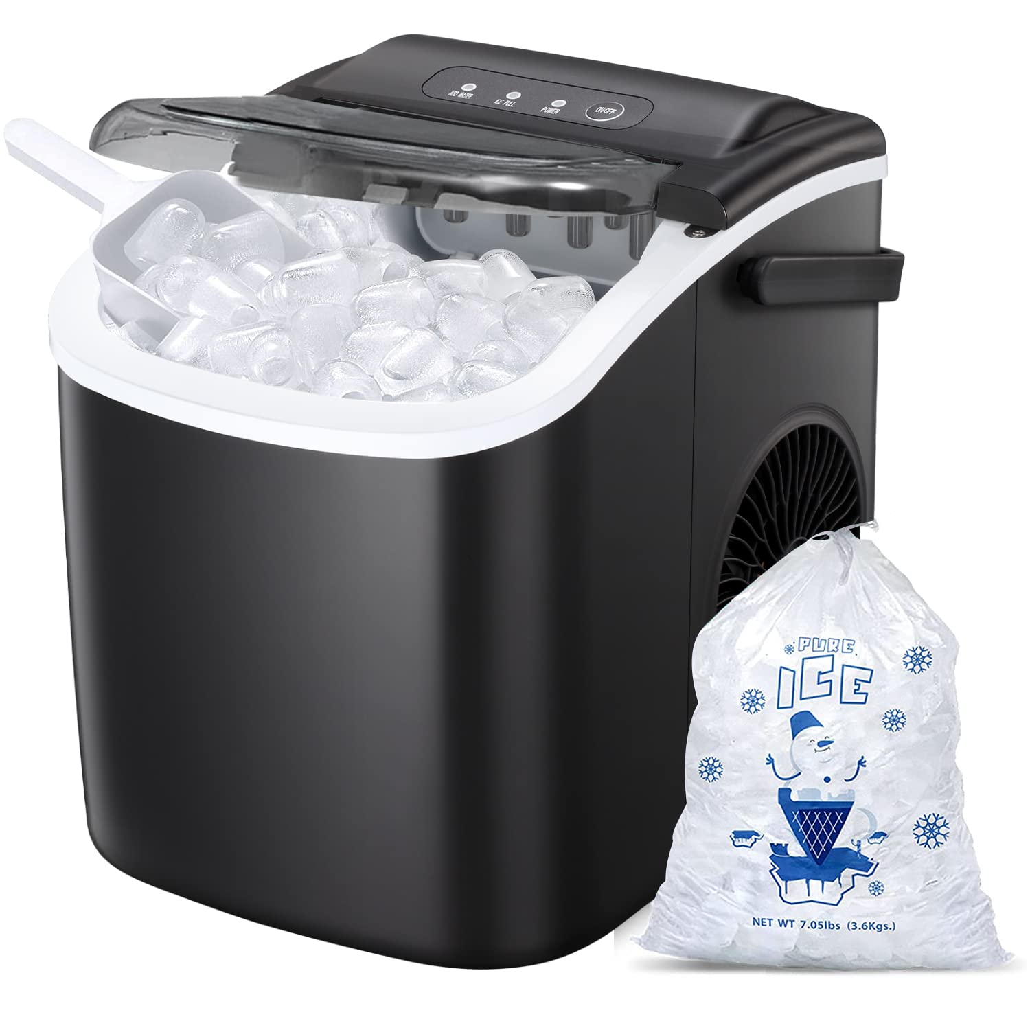 Ice Makers Countertop,Portable Ice Maker Machine with Handle,Self