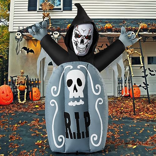 Halloween Inflatables Ghost Outdoor Decorations Blow Up Yard with Built-in LEDs