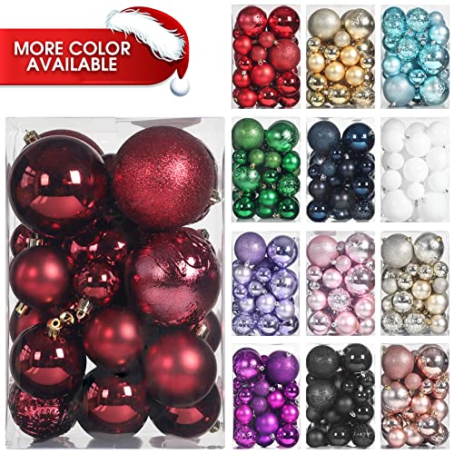 45pcs Christmas Ball Ornaments for Christmas Trees Decorations