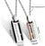 Couples Necklace w/ Rectangle Titanium Stainless Steel Pendant (Love Devotion) Lover's 1 Pair