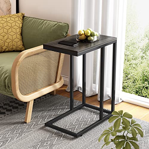 C Shaped End Table for Sofa Couch & Bed