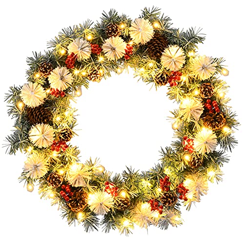 30” Pre-lit Christmas Wreath Decoration