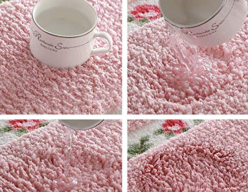 Rose Flower Super Soft Bathroom Rugs  (15.7 x 23.6 Inch)