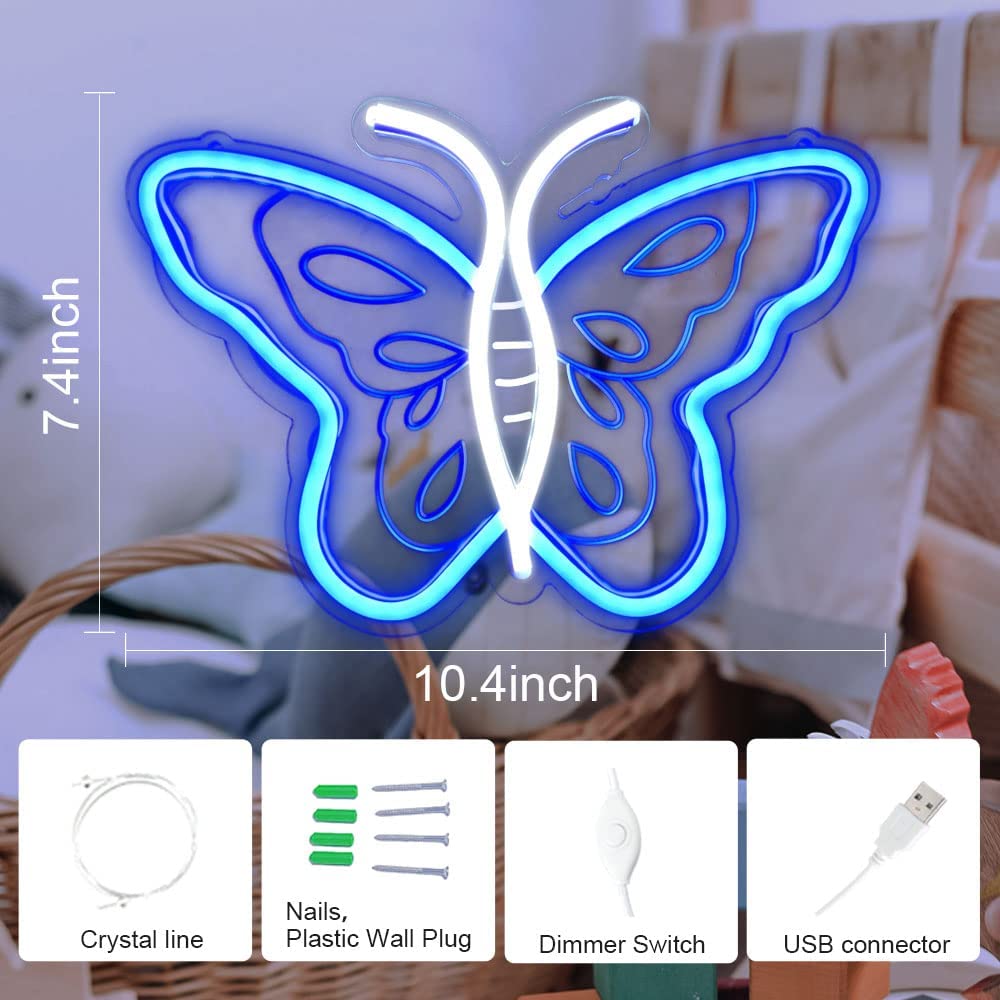 Butterfly Neon Sign for Room Wall Decoration