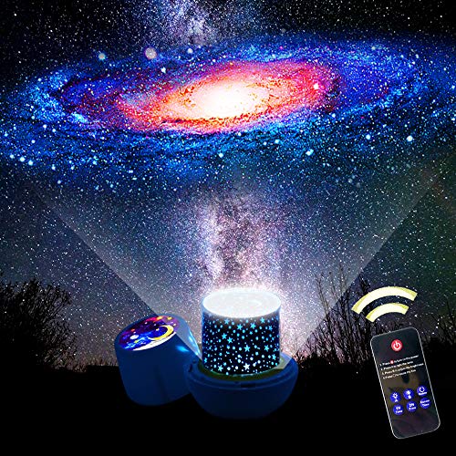 Remote Control Star Projector, w/ LED Timer, 360 Degree Rotating Planet Night Light