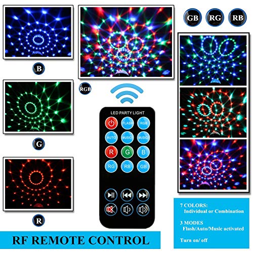 Disco Ball Disco Party Lights Sound Activated Light With Remote Control DJ