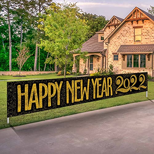 Happy New Year 2022 Yard Banner  Sign 118" x 20"