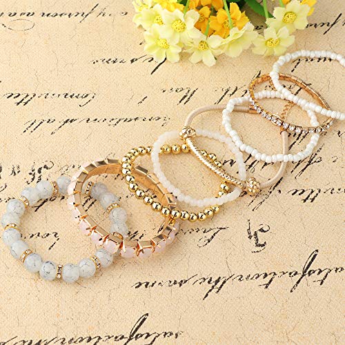 4 Sets Multilayer Stackable BOHO Bracelets for Women