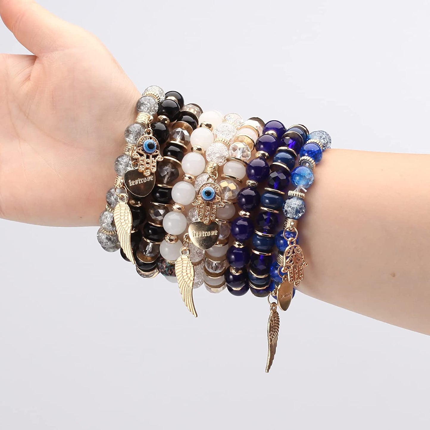 Bohemian Bracelets for Women Stretch Multilayer Colorful Beads Bracelet