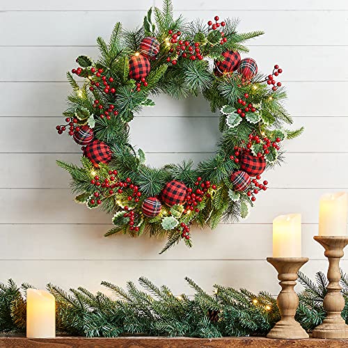 24 Inch Prelit Christmas Wreath Decoration