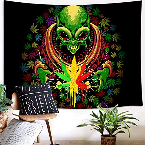 Cool Trippy Alien Stuff Leaf Tapestry Wall Decoration 60x40"