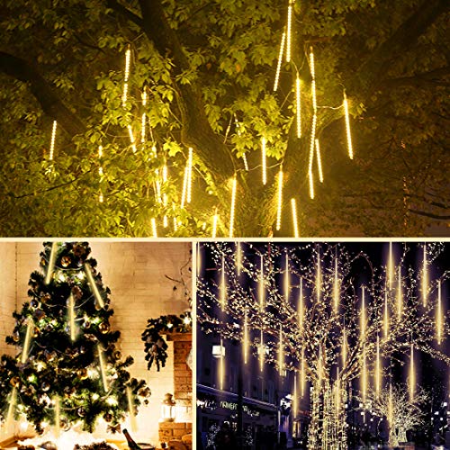 8 Tubes 288 LED Meteor Shower Rain Lights, 30cm Iciclelights Snow Falling Christmas Lights