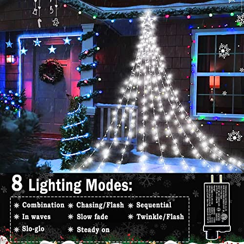 344 LED 8 Modes Christmas Decorations Waterfall Lights