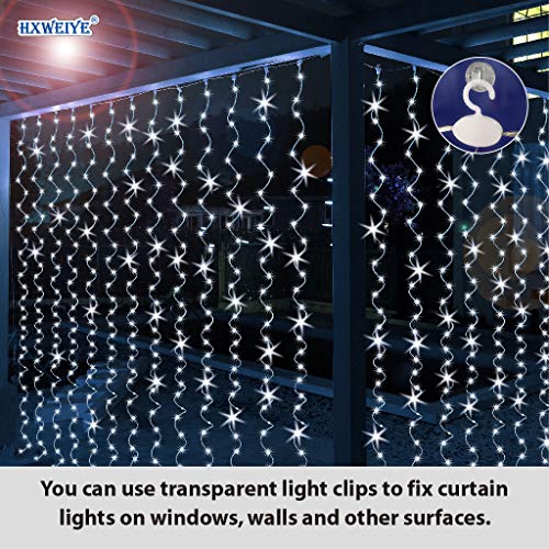 300 LED Fairy Curtain Lights with Remote 8 Modes Timer for Bedroom, 9.8x9.8Ft USB Plug in Adapter