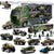 26 Pcs Military Truck w/ Soldier Men Set(2 in 1), Mini Die-cast Battle Car in Carrier Truck, Army Toy