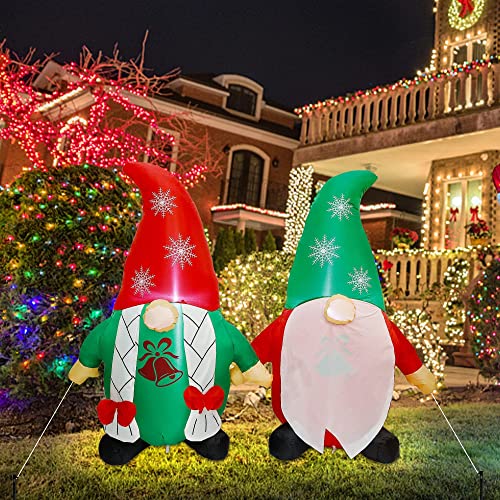 Inflatable Christmas Gnomes Couple w/ LEDs