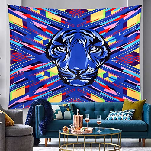 Colorful Cool Lion Tapestry  50x60"