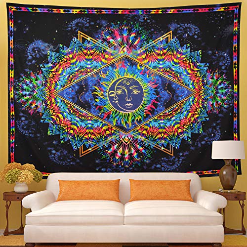 Sun & Moon  Colorful Bohemian Mandala Hippy Tapestry  for Wall Decor