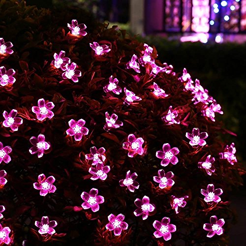 33 Feet 100 LED Cherry Flower Fairy String Lights Christmas, 8 Flash Modes with Tail Plug