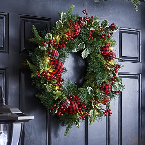 24 Inch Prelit Christmas Wreath Decoration