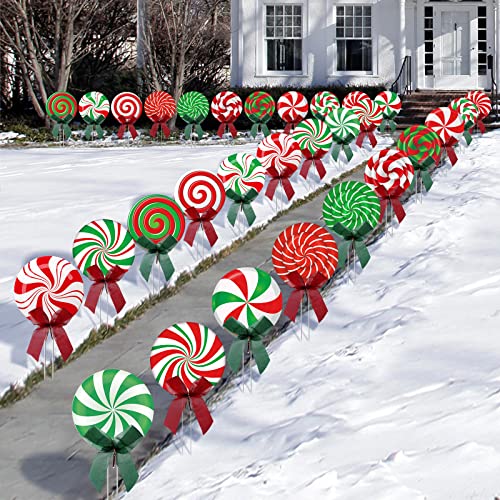 Christmas Peppermint Corrugated Yard Decorations