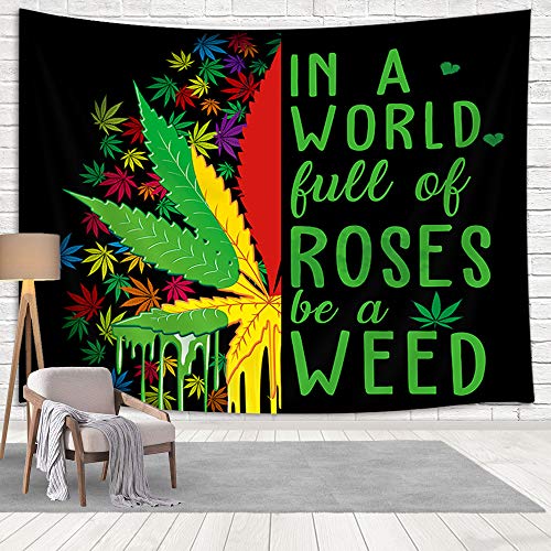 Psychedelic Reggae Rasta Leaf Tapestry for Home Decoration