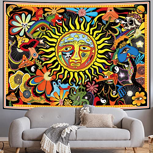 Trippy Sublime Sun Psychedelic Tapestry for Wall Decor