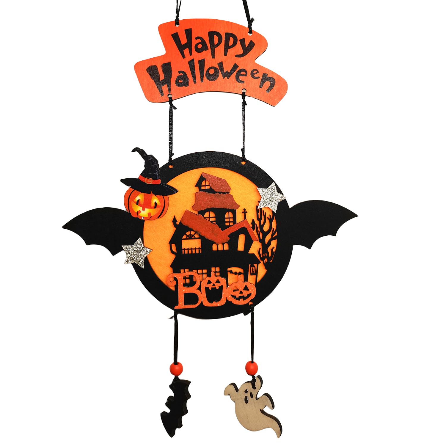 Happy Halloween Pumpkin Hanging Sign -Welcome Sign Halloween Front Door Sign Pumpkin Decoration