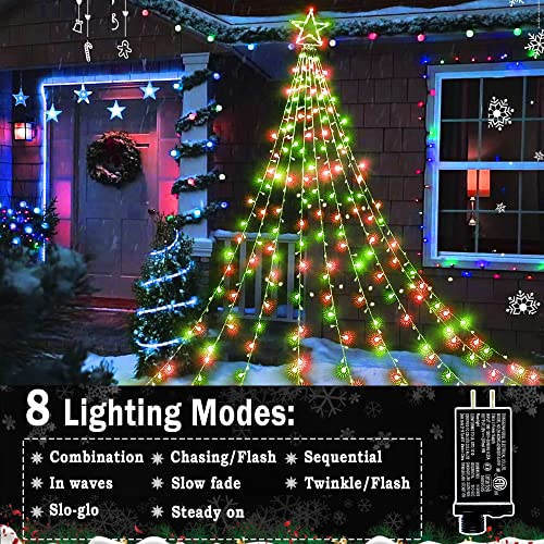 344 LED 8 Modes Christmas Decorations Waterfall Lights