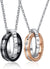 Couples Necklace w/ Double-Ring Titanium Stainless Steel (Eternal Love) 1 Pair