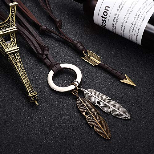 6 pcs Adjustable Vintage Pendant Leather Necklace for Men/Women