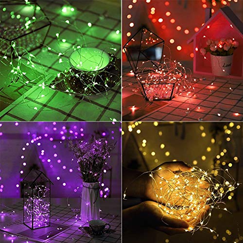 Twinkle Star 200 LED 66 FT Copper String Lights Fairy String Lights 8 Modes LED Lights USB Powered with Remote Control