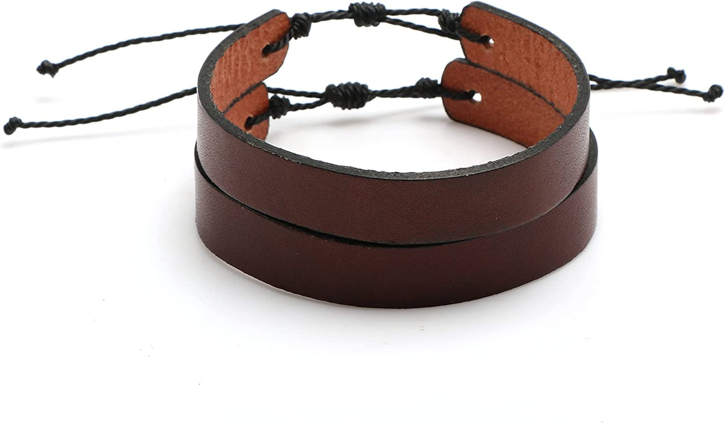 I love You Daddy Leather Bracelet for Men Sobriety Gifts for Men on Fathers Day