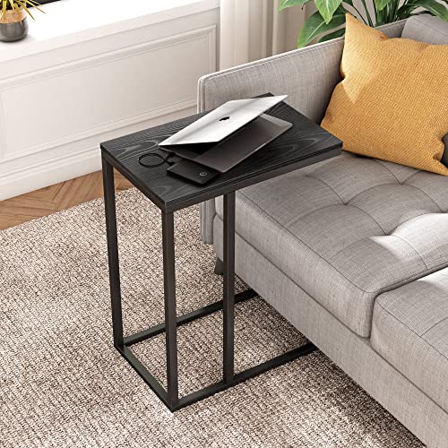 C Shaped End Table for Sofa Couch & Bed