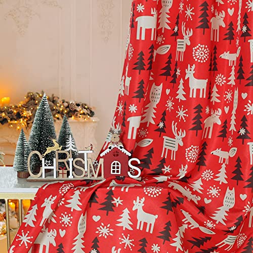 Deer Elk Christmas Curtains Decorations