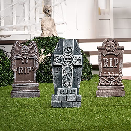 17” Halloween Foam RIP Graveyard Tombstones (5 Pack) Yard Signs