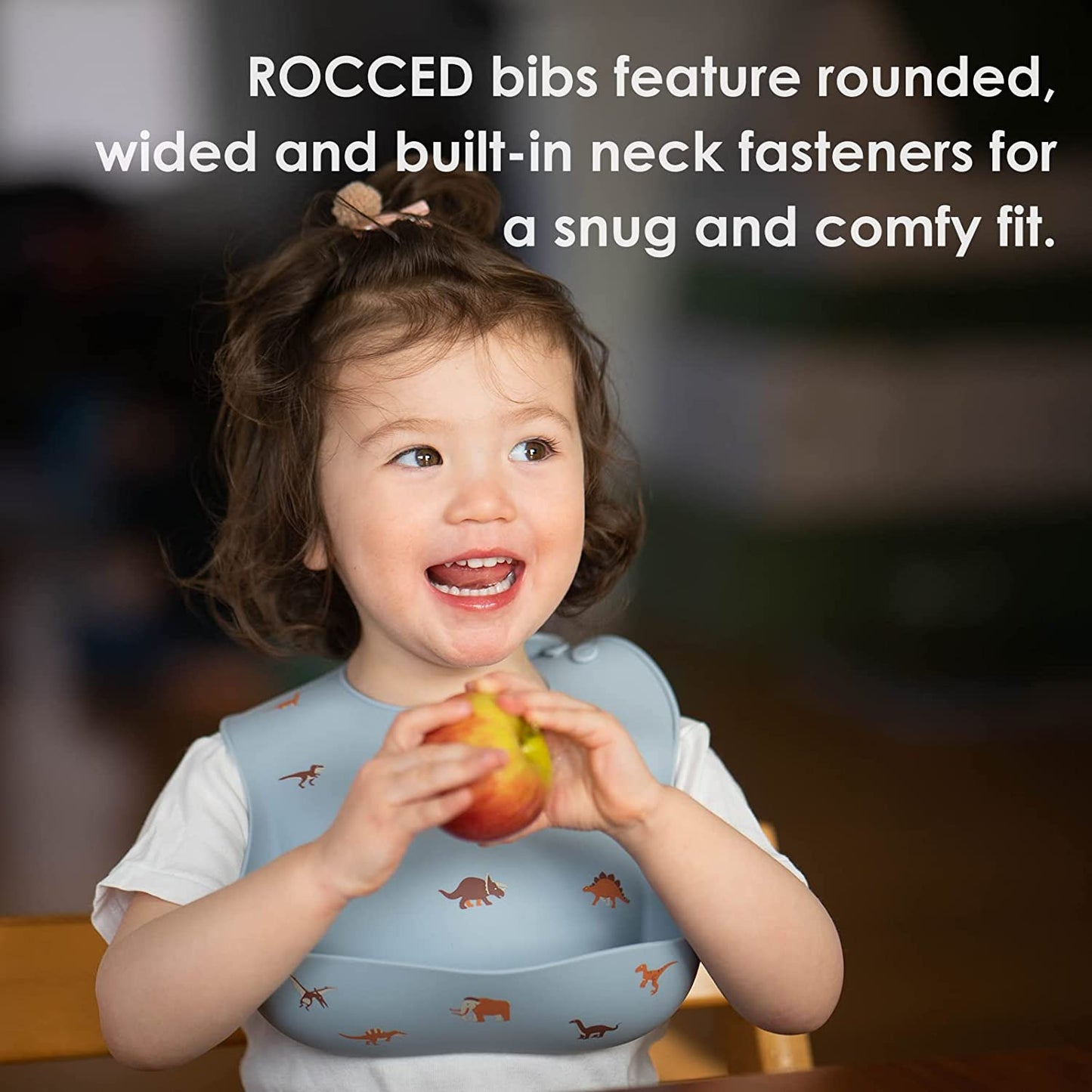 Baby Silicone Bibs 2 Sets w/ Food Catcher for Girls Boys Toddlers BPA Free-Dusty blue/Shifting sand