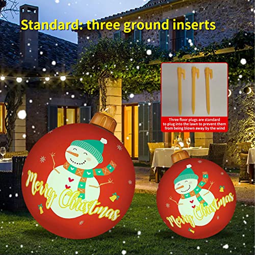 Inflatable Christmas Ball 24 Inch w/ Rechargeable LED Light & Remote