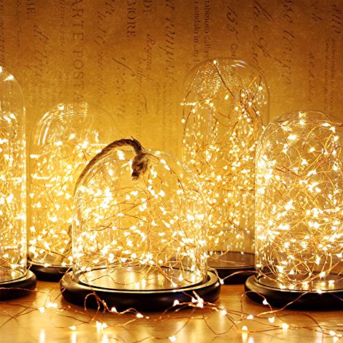 Twinkle Star 200 LED 66 FT Copper String Lights Fairy String Lights 8 Modes LED Lights USB Powered with Remote Control