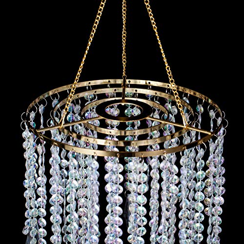 Modern Mini Chandelier Shade,H12.9" X W8.66" w/ Acrylic Jewel Droplets