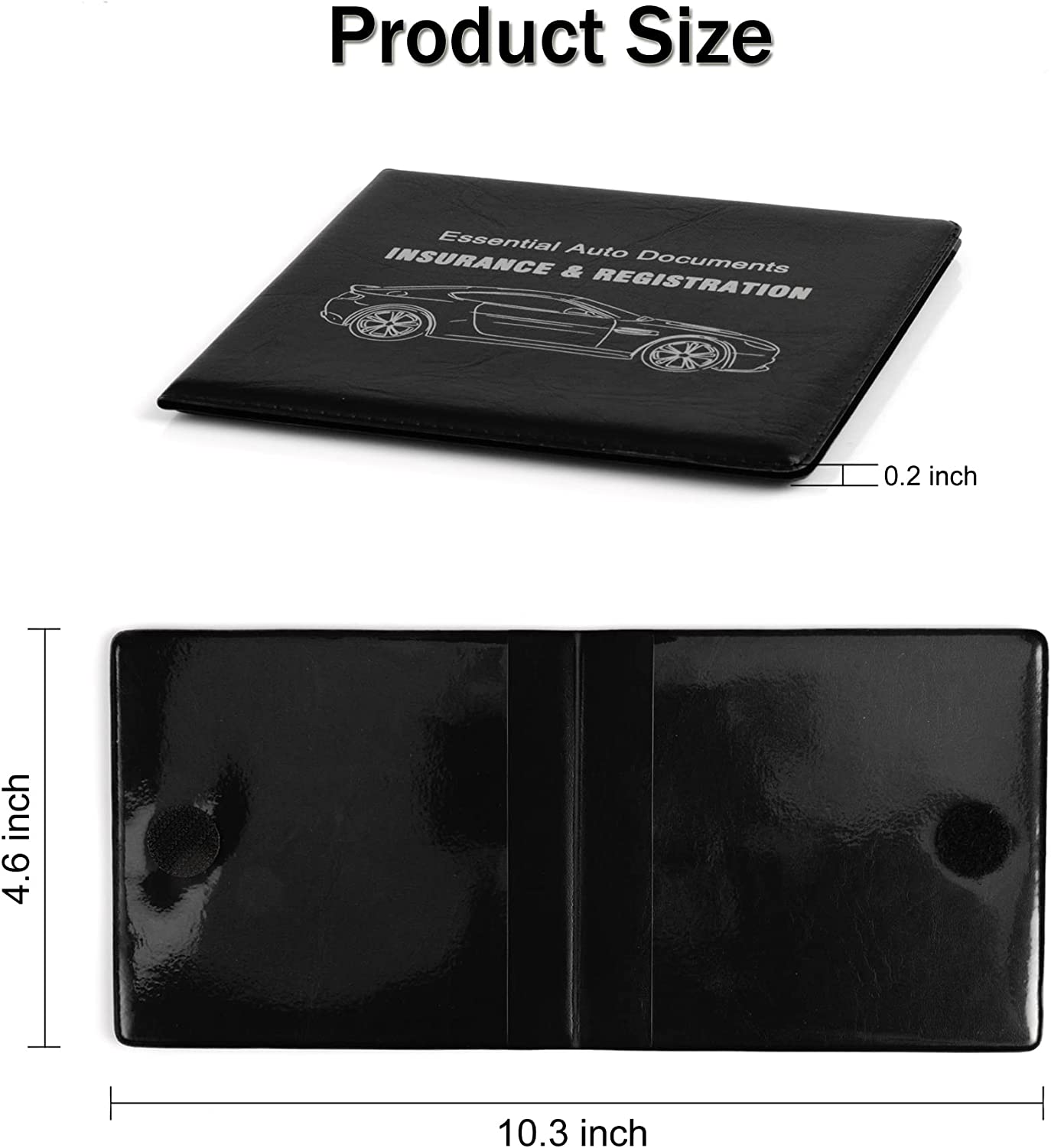 Auto Car Essential, Car Registration and Insurance Card Documents Holder2-Pack (Black)