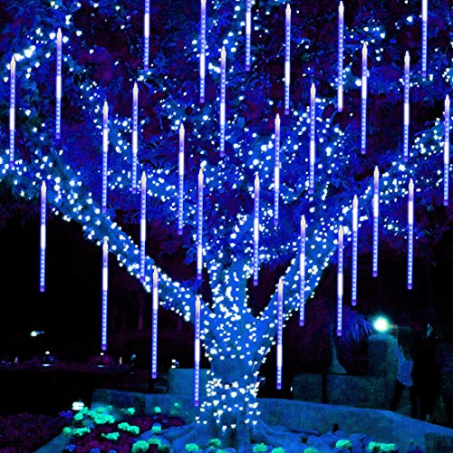 8 Tubes 288 LED Meteor Shower Rain Lights, 30cm Iciclelights Snow Falling Christmas Lights