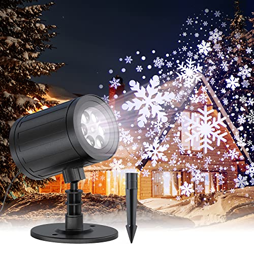 Christmas Projector Lights Outdoor, Snowflake Projector Lights Waterproof Rotating Snowfall LED Christmas Lights