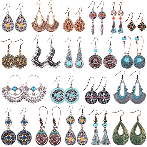 20 Pairs Bohemian Earrings Vintage Set for Women