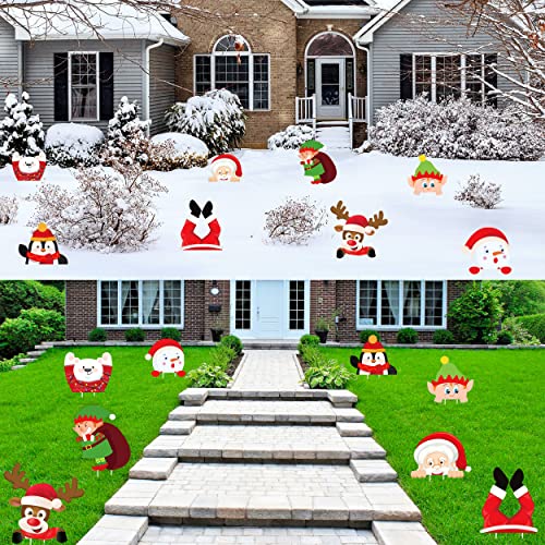 8PCS Christmas Yard Signs Stakes Decoration