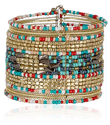 Bohemian Multi-Colored Beaded Cuff Bracelets for Women