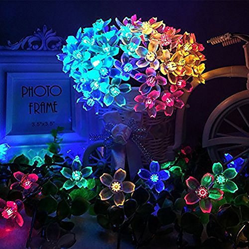 33 Feet 100 LED Cherry Flower Fairy String Lights Christmas, 8 Flash Modes with Tail Plug